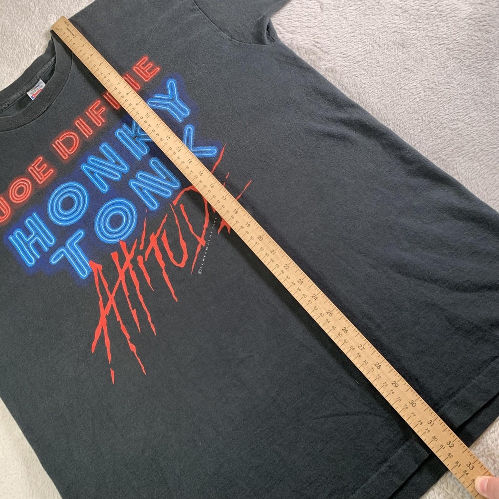 Vintage Joe Diffie Shirt Mens XL Black Honky Tonk Attitude Graphic 1993 90s USA - Picture 7 of 14